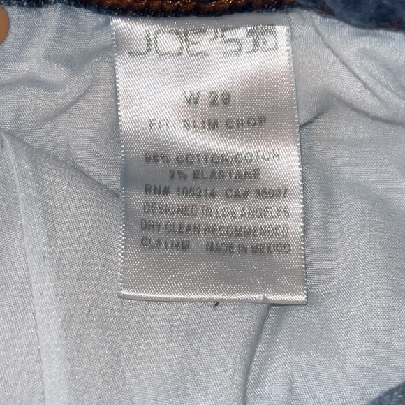 Joe's Jeans Mid Rise Cropped Dark Wash Blue Jeans sz 29 - Picture 5 of 8